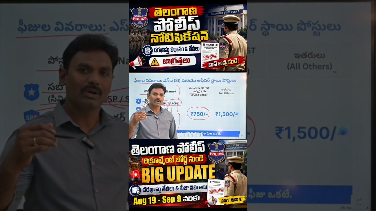 📢 తెలంగాణ పోలీస్ నోటిఫికేషన్ BIG UPDATE | Apply Date, Fee & Important Details