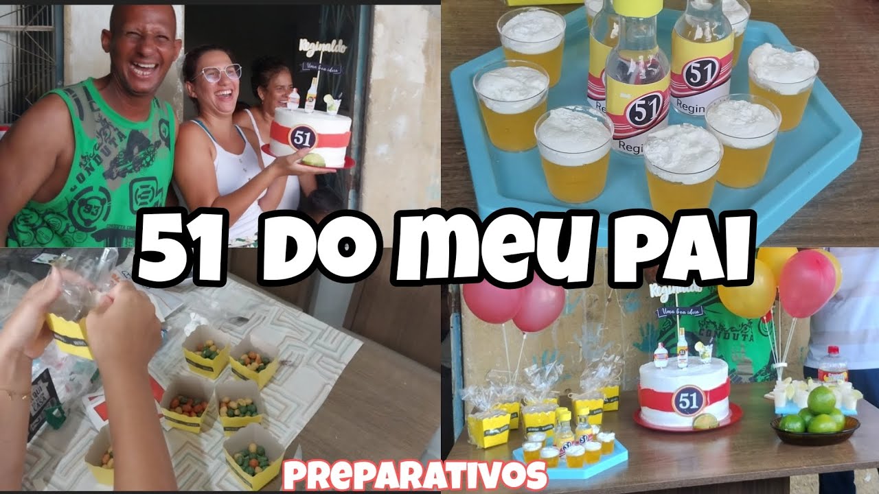 PRODUZINDO DOCES PARA O ANIVERSÁRIO DE 51 ideias/aniversário tema cachaça 51 boteco