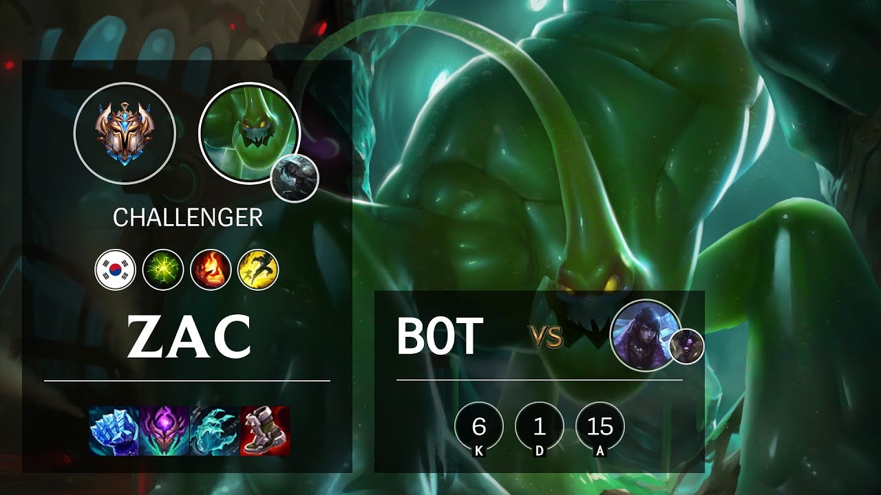 Zac Bot vs Aphelios - KR Challenger Patch 11.21