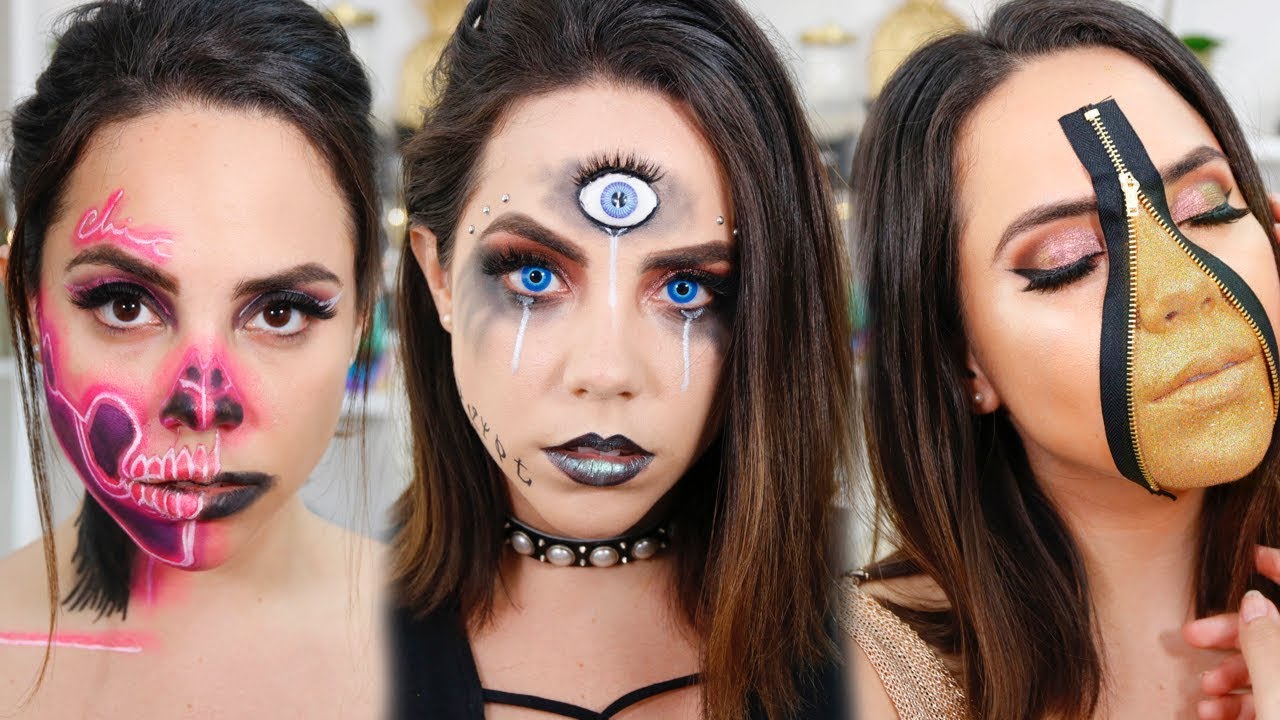 3 MAQUILLAJES INCREÍBLES Y FÁCILES PARA HALLOWEEN 2017 | What The Chic