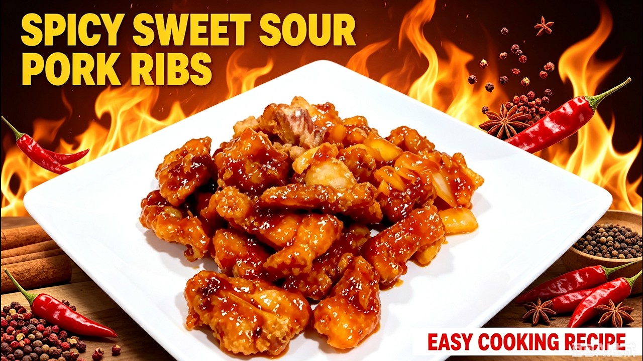 SPICY SWEET AND SOUR FRIED PORK CHOP RECIPE - 香辣糖醋猪排