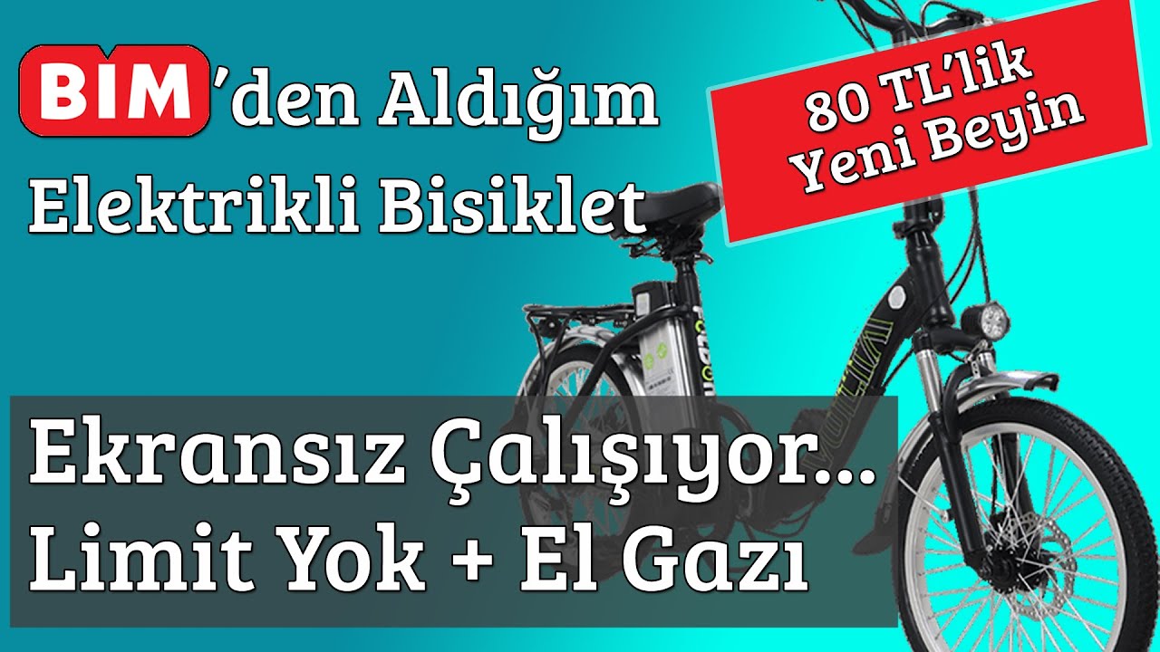 BİM Volta Bisikleti Ekransız Çalıştırdım. 250W'lık Yeni Kartla El Gazı Aktif, Hız Limitsiz