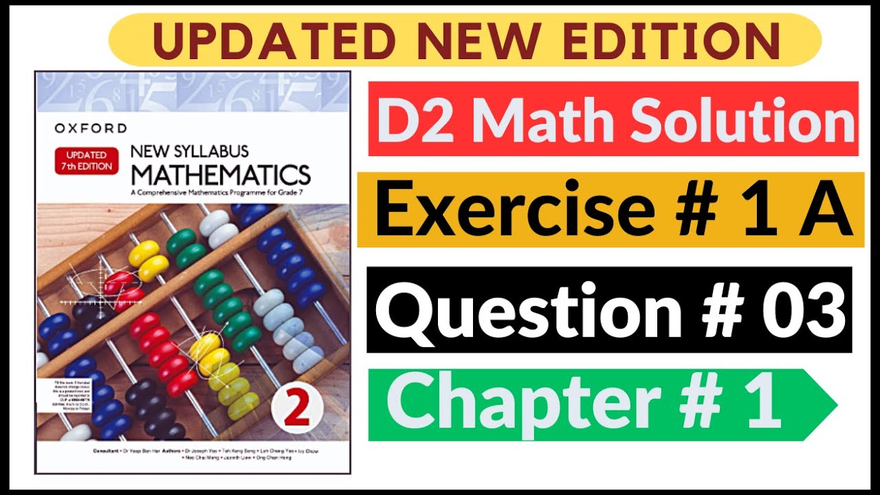 Exercise 1a Question # 3 Oxford New Syllabus Math Updated New Edition|| D2 Maths | Chapter 1 |Book 2