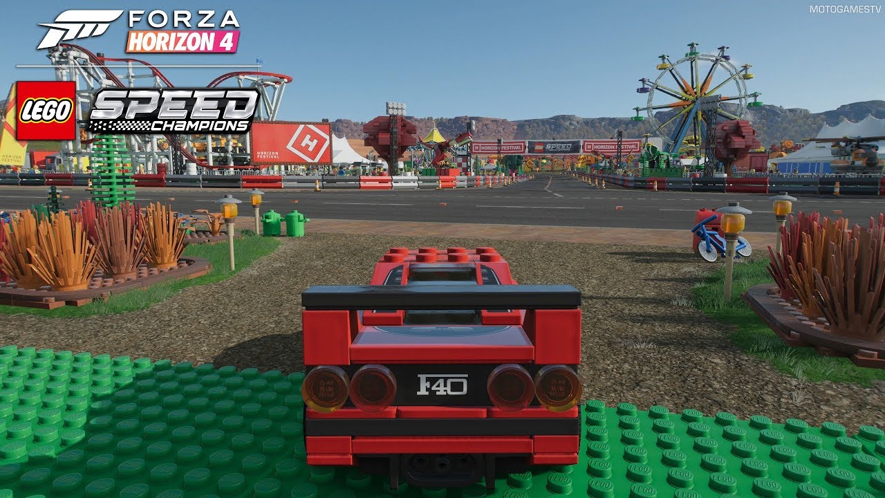 Forza Horizon 4 LEGO - Unlocking and Gameplay of LEGO Ferrari F40 Competizione [4K]
