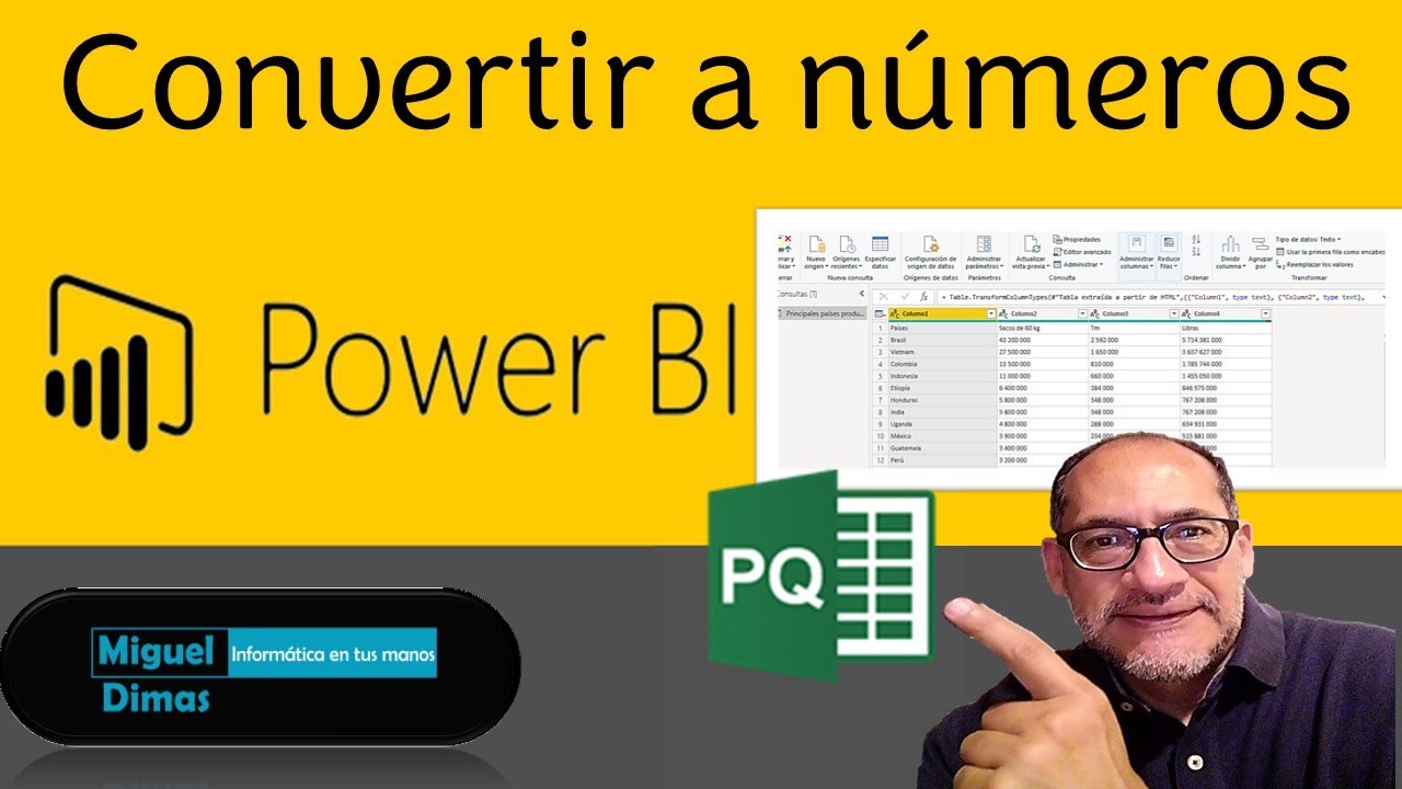 Convertir a números con Power BI