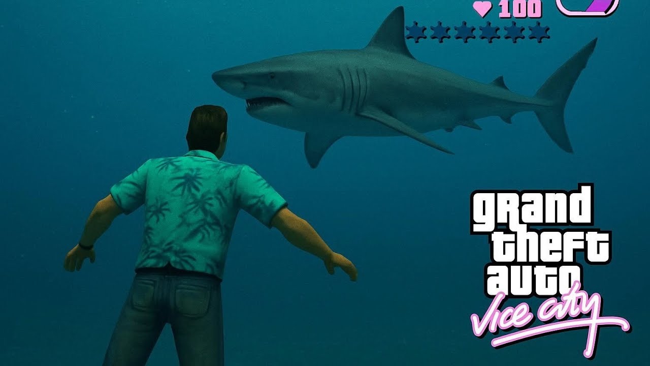GTA Vice City Shark Encounter 🦈 | Rare Ocean Easter Egg!