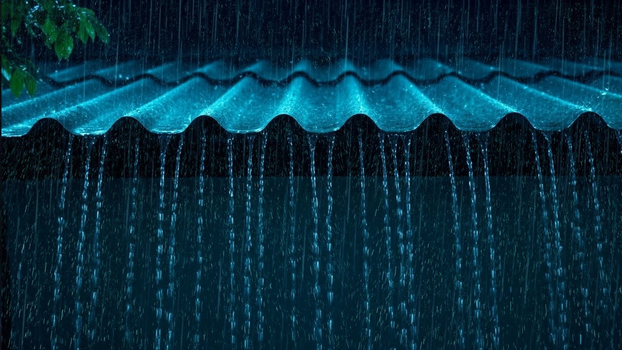 Fall Asleep in 3 Minutes 🌧️ Heavy Rain and Thunder on Tin Roof for Deep Sleep and Stress Relief