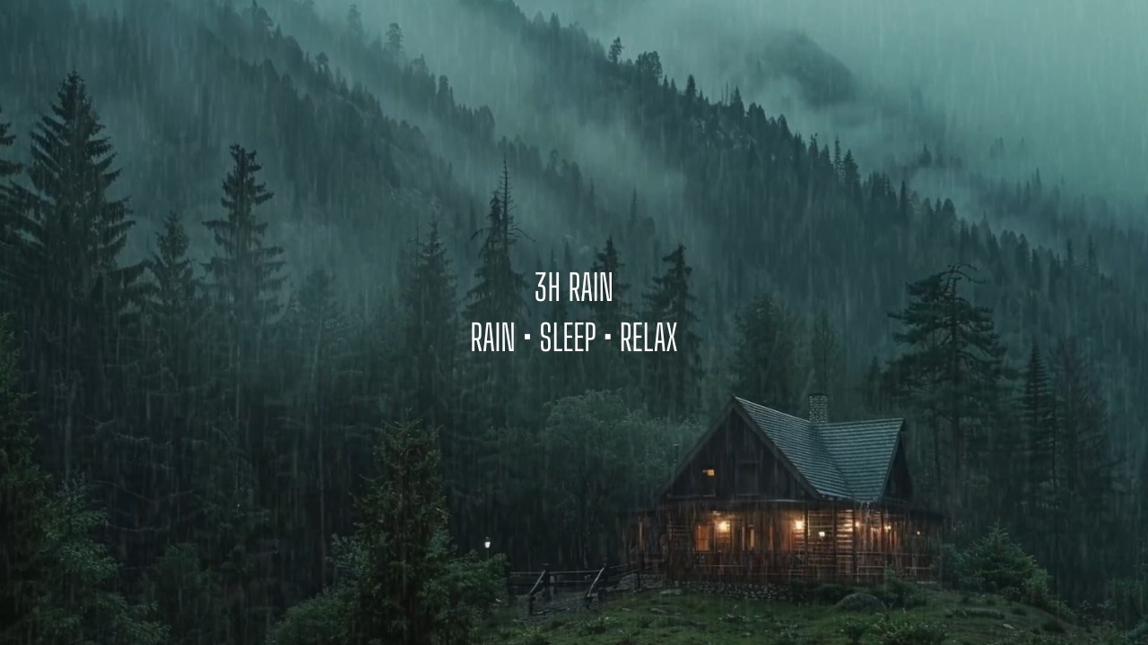 3 Hrs Heavy Rain for Sleeping & Studying | Calm Rain White Noise