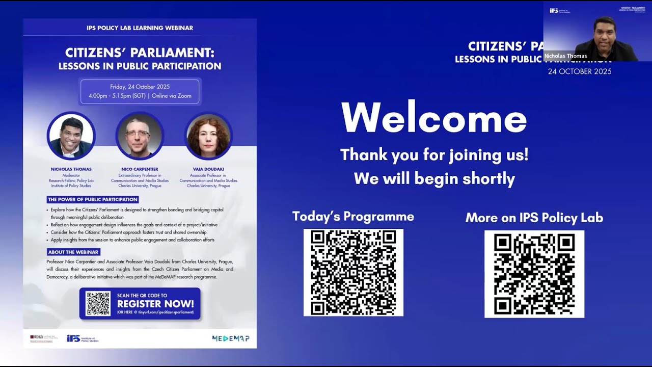 Policy Lab Learning Webinar — Citizens’ Parliament: Lessons in Public Participation