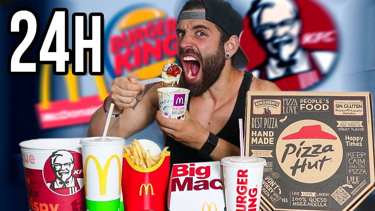 24 HORAS COMIENDO COMIDA R&Aacute;PIDA (COMIDA BASURA)