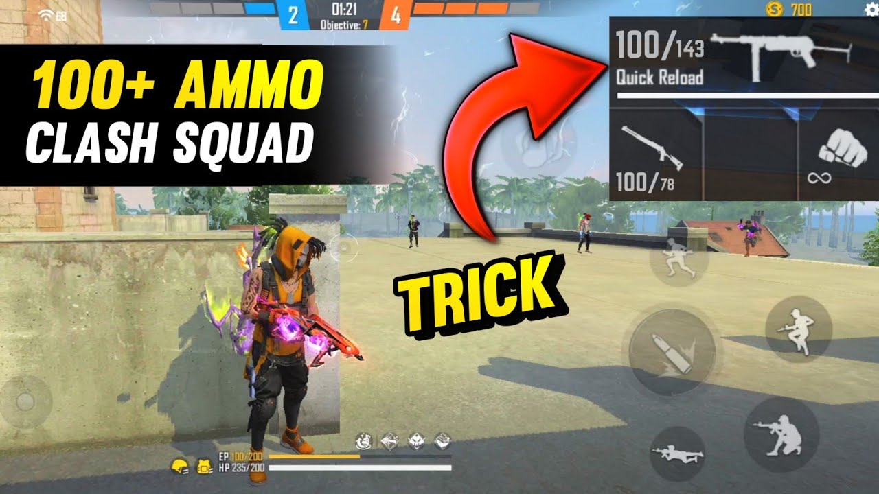 100+ BULLETS IN M1014, MP40, UMP & MORE IN CLASH SQUAD | BOOYAH DAY | TOP 5 TRICKS IN FREE FIRE