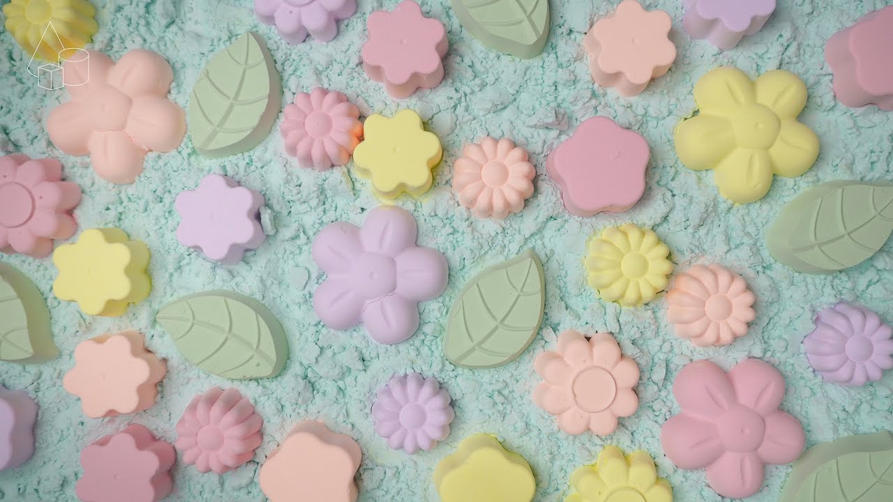 ASMR | Baking Soda Crushes – Pastel Flower Satisfying Sounds
