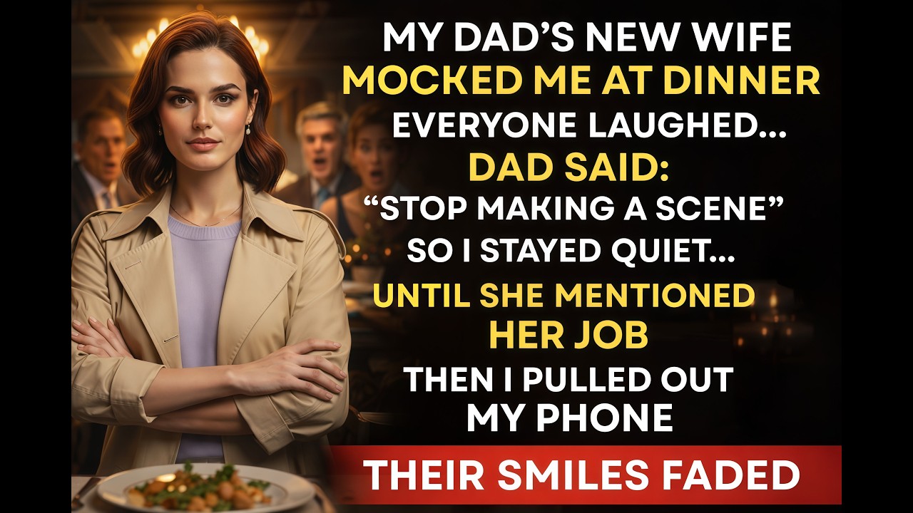 My Dad Said Nothing While She Humiliated Me… My One Sentence Changed Everything
