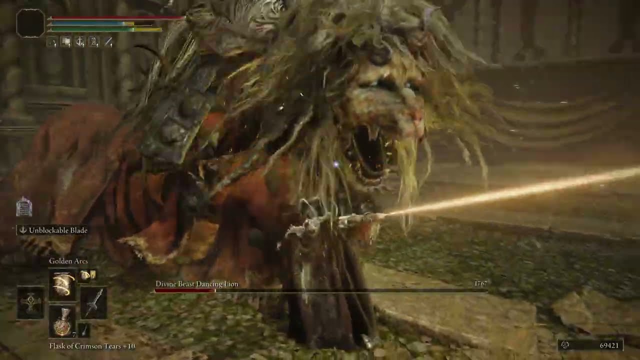 엘든링, 신성한 힘으로만 깨보기, 신수 사자무