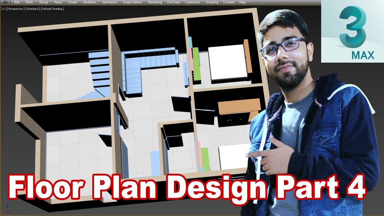 2BHK Floor Plan Design Part 4 | 3Ds Max Tutorial in Hindi | Allrounder Bhai