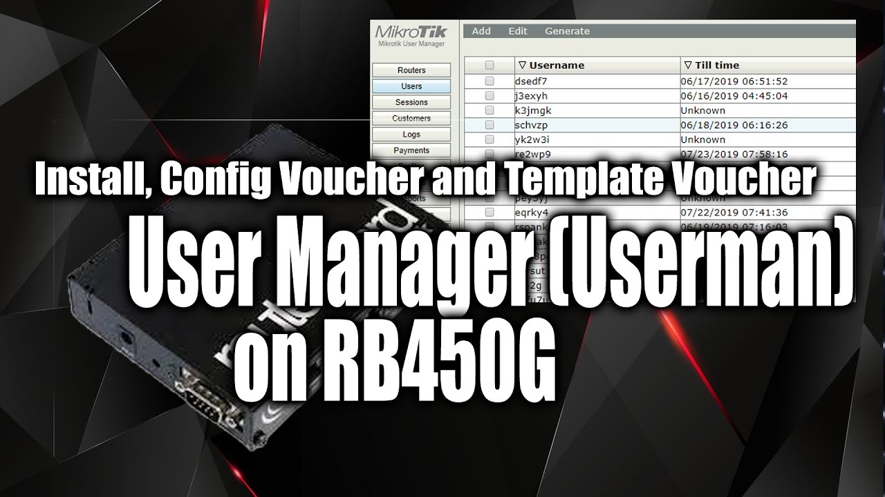 Install, Config Voucher and Template Voucher User Manager Userman on RB450G