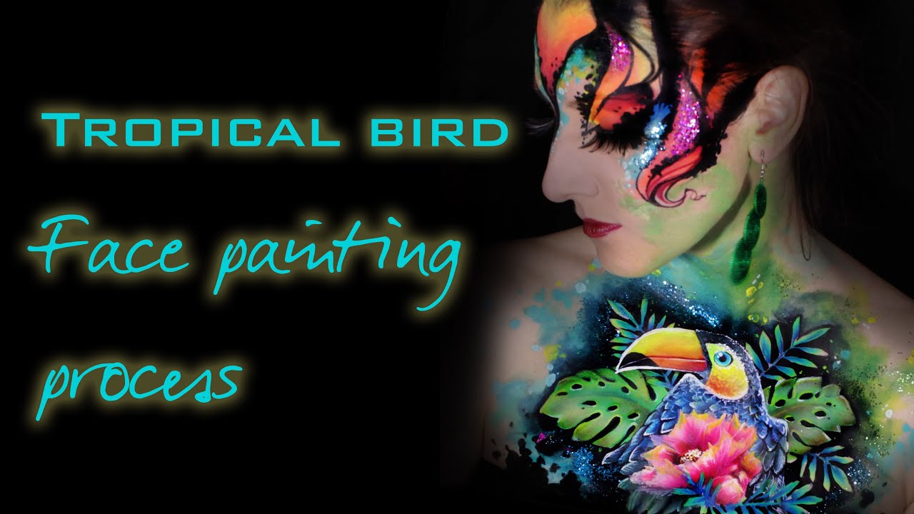 Tropical bird Face painting process