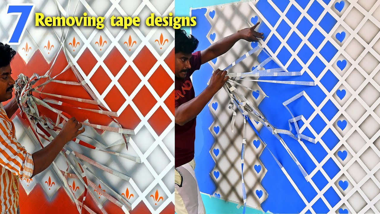 7 Removing  masking tape wall designs ideas  interior (DIY)