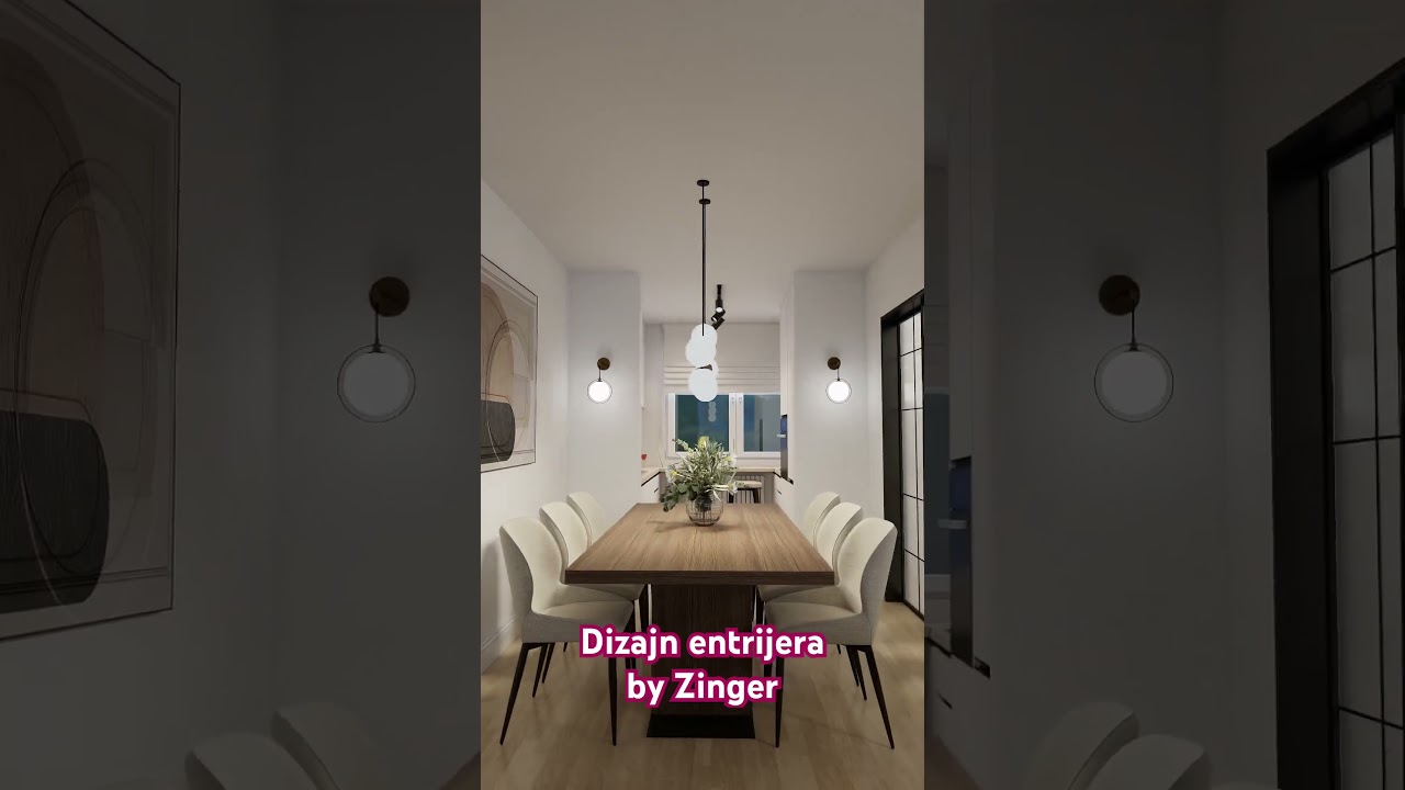 Dizajn enterijera dnevne sobe, kuhinje i trpezarije. 🫶🏻