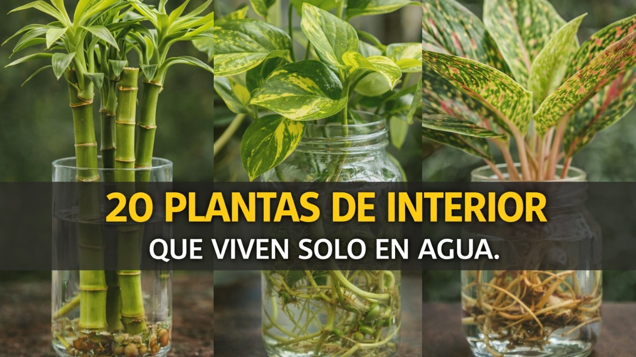 👉 20 Plantas de Interior que Crecen Solo en Agua 💧 | Fáciles de Cuidar y Sin Tierra (Guía Completa)