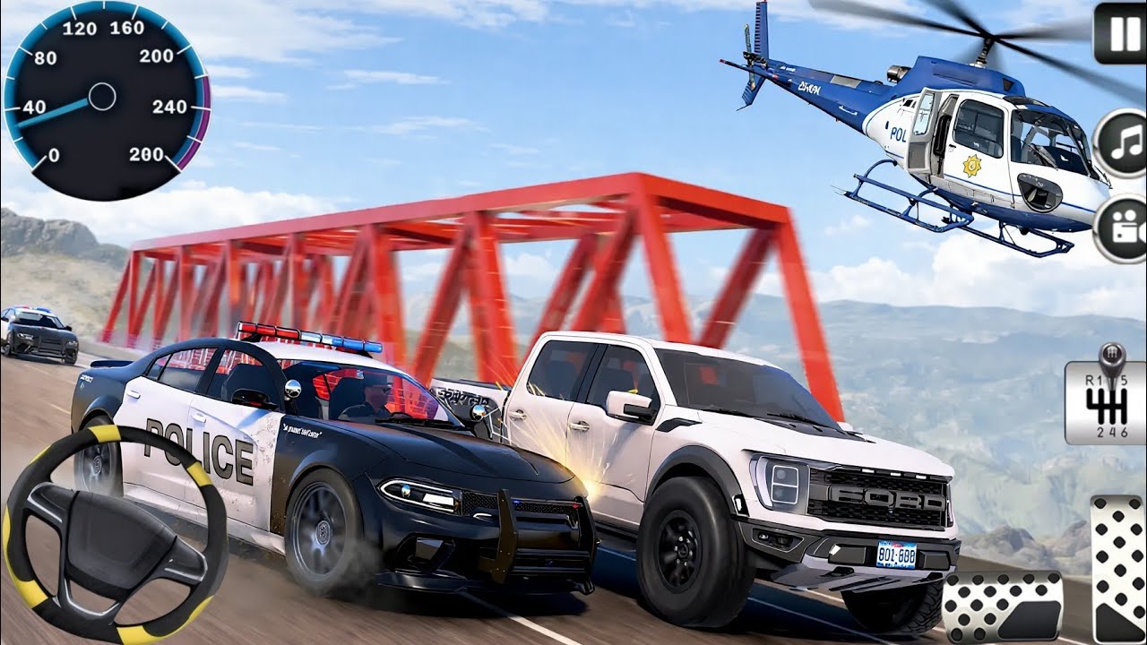 Игра Police Car Chase Simulator 3D - Real Cop Cars Driving Simulator 2025 - Android GamePlay