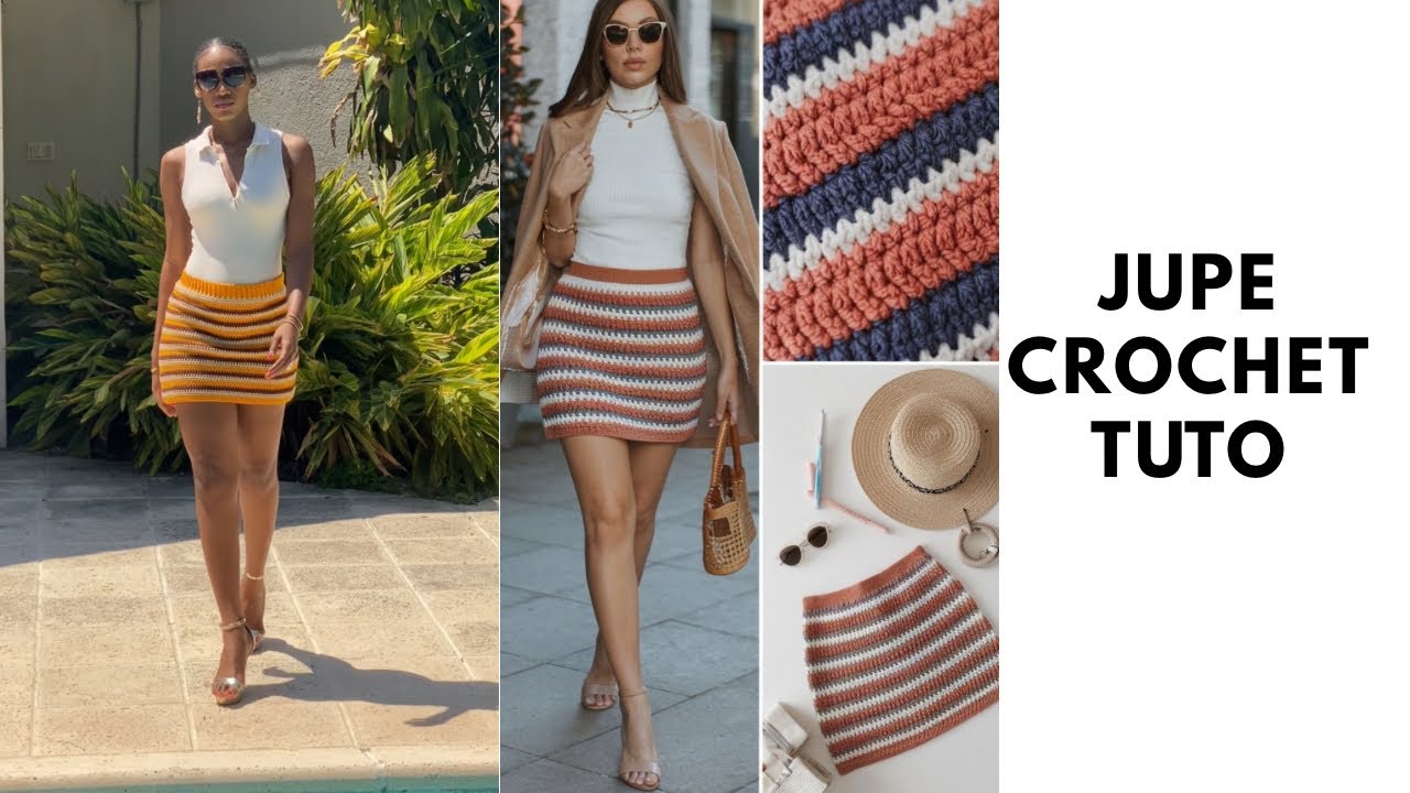 Tuto- jupe crochet multicolore facile à faire 