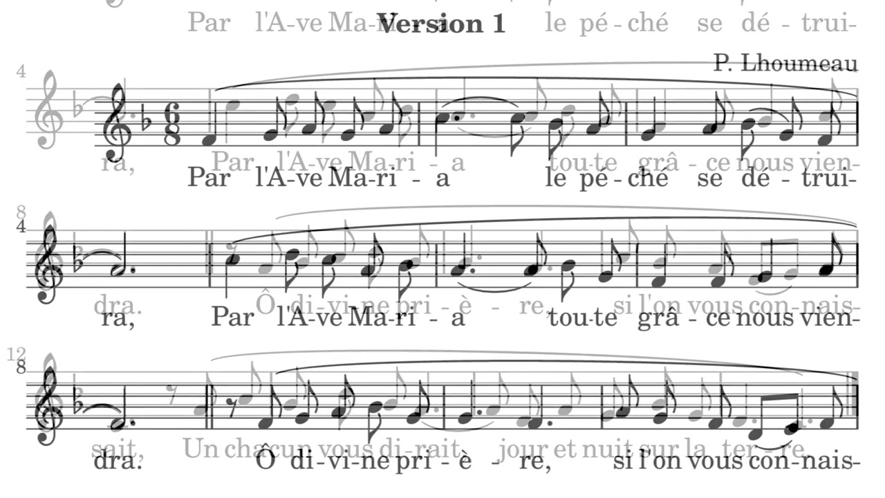 cantique Par l'Ave Maria version 1