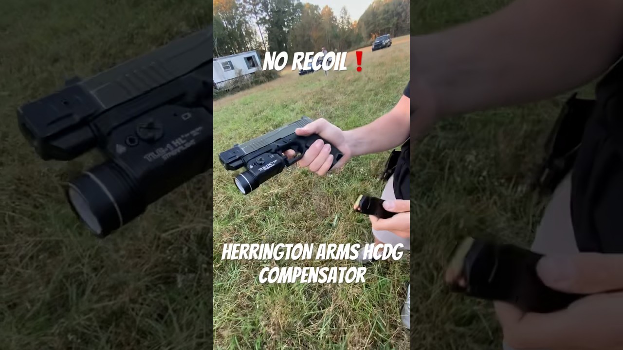 HERRINGTON ARMS HCDG COMPENSATOR FOR PSA DAGGER! *no recoil* #gun #gunshorts #glock  #psadagger #edc