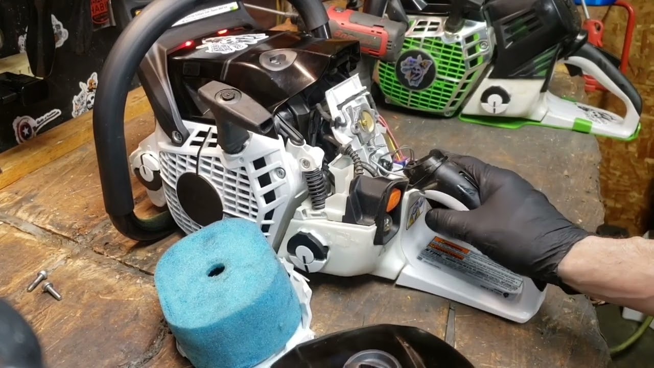 Stihl MS500i intake and filter cover modification... my advice for running aftermarket filters