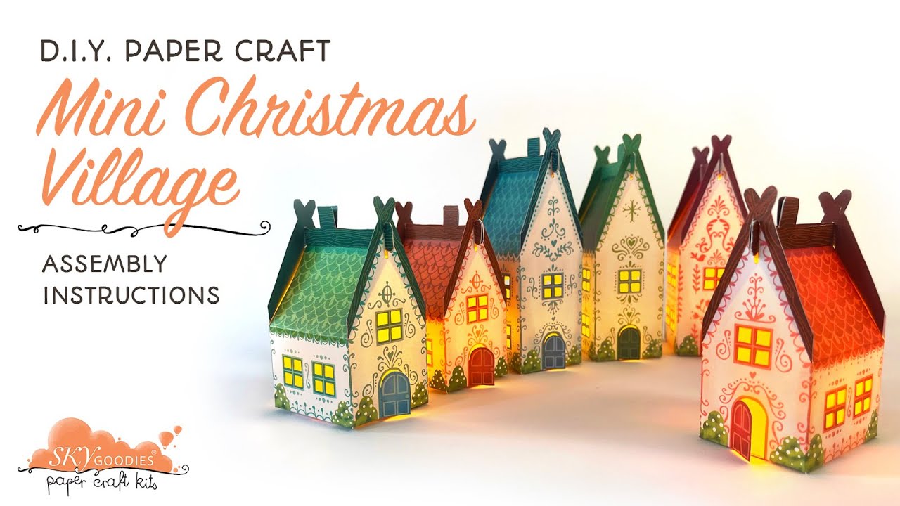 How to assemble your Sky Goodies Mini Paper Christmas Village with Tea Lights; no cutting no glue