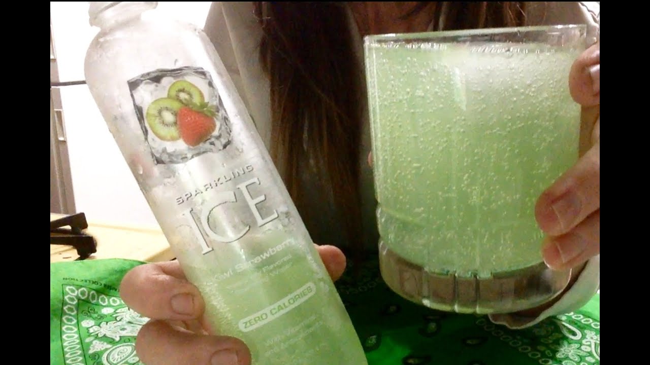 Kiwi Strawberry Sparkling Ice Drink, Get Thirsty! ASMR, Soft Spoken, Ice Clinking, Drinking