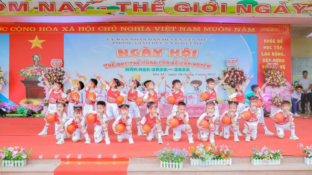 TRƯỜNG MẦM NON HOẠ MI THAM DỰ NGÀY HỘI THỂ DỤC THỂ THAO CỦA BÉ CẤP HUYỆN NĂM HỌC 2022-2023