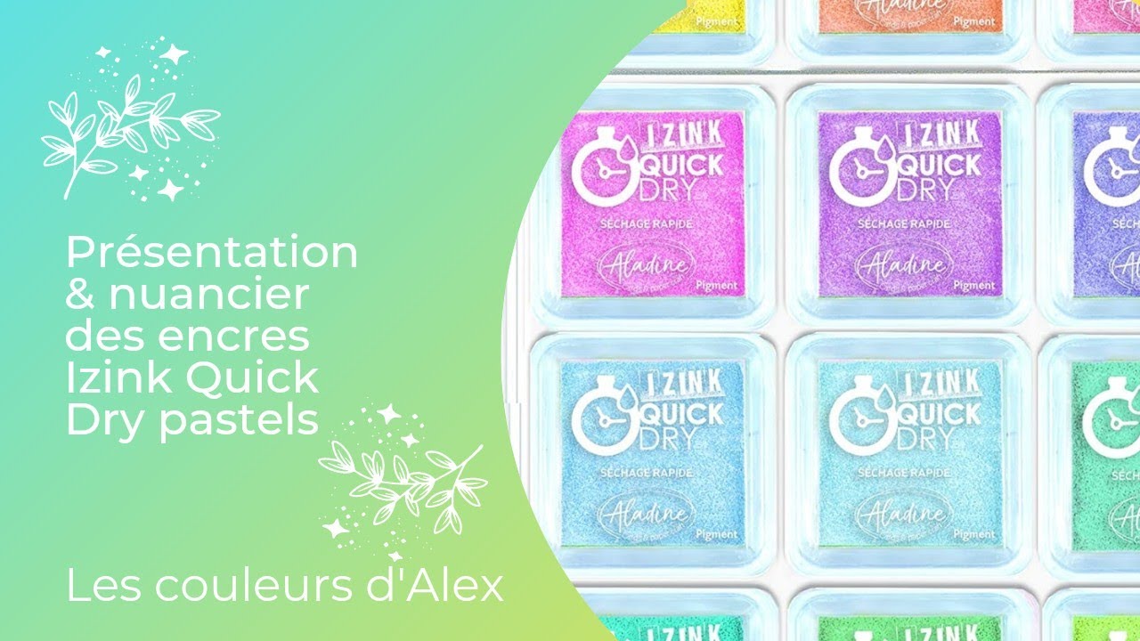 Présentation & nuancier des encres Izink Quick Dry pastels