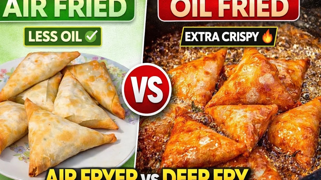 Aaj Maine banaye Airfried samosa VS Oilfried samosa || 