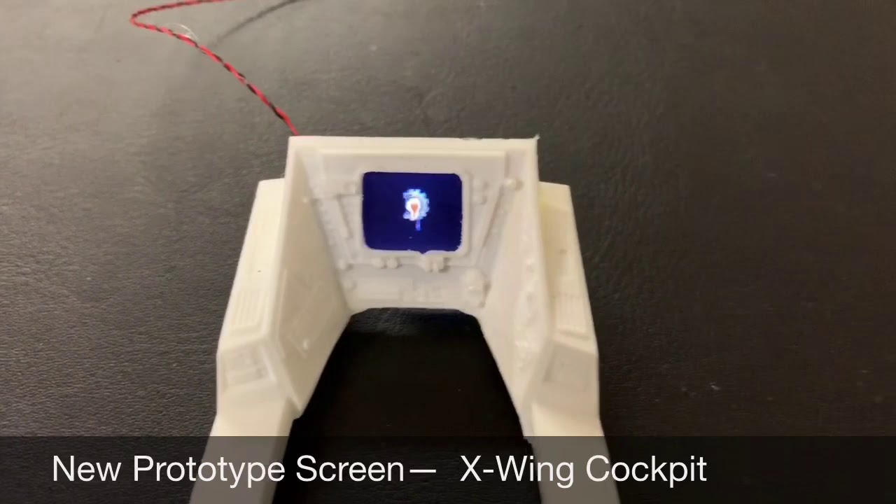 Scale Model X-Wing Video Screen Demo