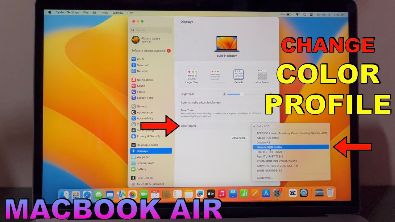 How to Change Color Profile on MACBOOK