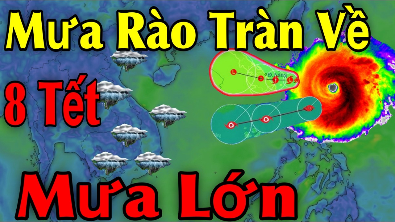 Mưa Rào Tràn Về Mưa Lớn | Dự Báo thời tiết ngày 24/2 | thời tiết 10 Ngày Tới