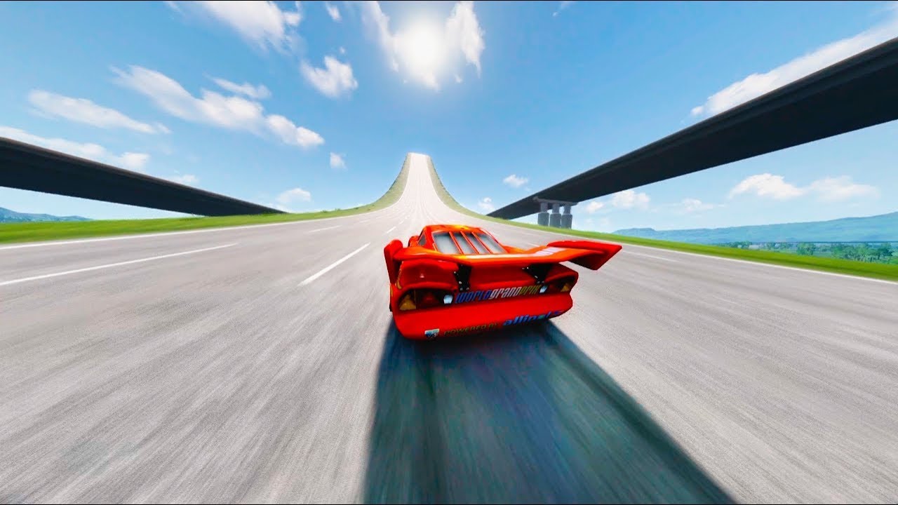 🛑Instant 500 - 1500 MPH Acceleration Test: Can Any Pixar Cars Handle This? 🔥🛑 #beamngdrive