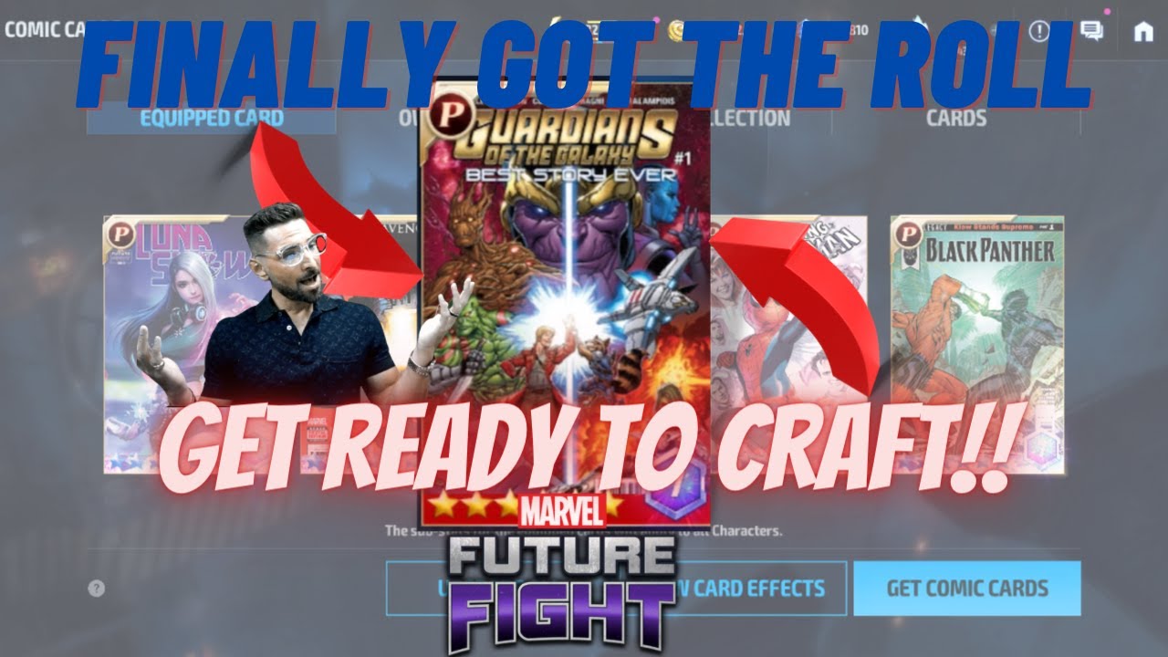 LET'S FULLY CRAFT THE GOTG CARD!! SHOW YOU HOW ITS DONE!! CRAZY LUCKY!! MARVEL FUTURE FIGHT