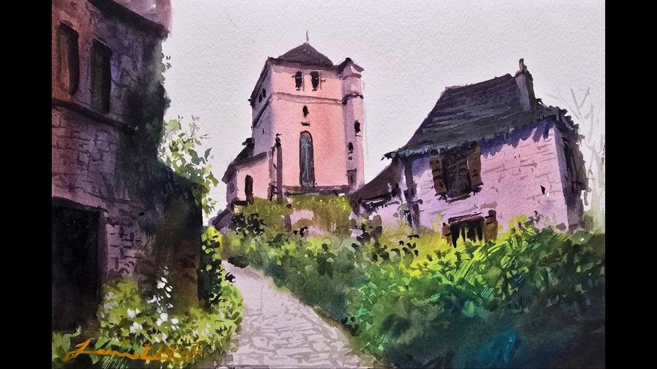 How to Paint an Old European Village in Watercolor | Light, Shadows