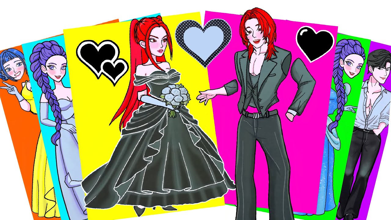 МОЙ БОГ! Темная сказочная свадьба 👑 ХАНТРИКС Мира и Эбби Сая | Книга наклеек KPop «Охотники на демо