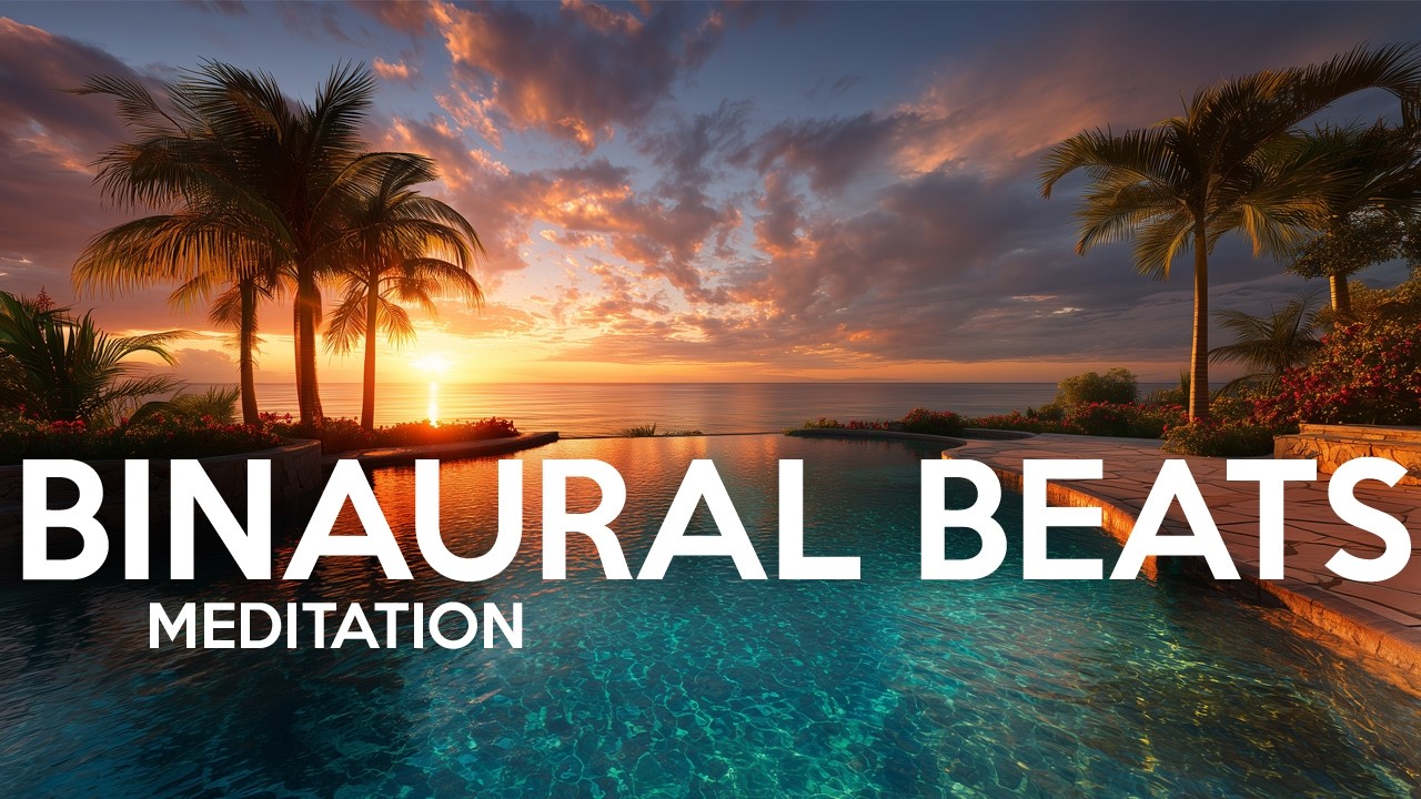 Meditation Music | 10Hz Binaural Beats Alpha Waves for Meditation, Mindfulness – Pool Side