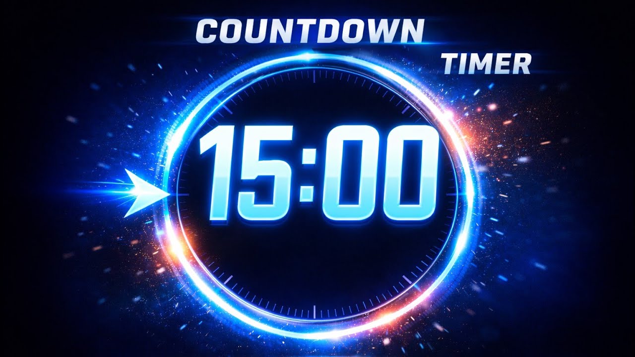 15 Minute Countdown Timer ⏳ | 900 Second Timer (No Sound)