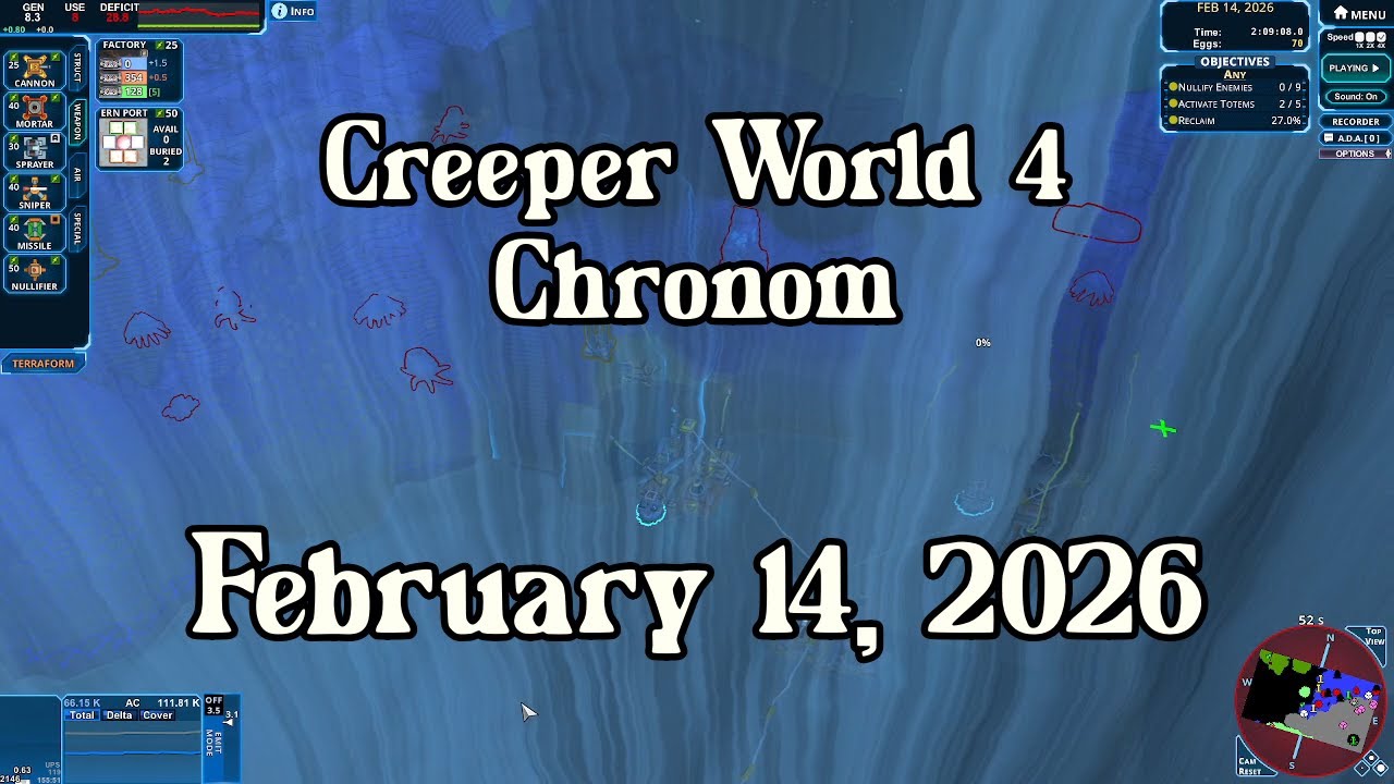Creeper World 4 Daily Map –  February 14, 2026 | No Commentary