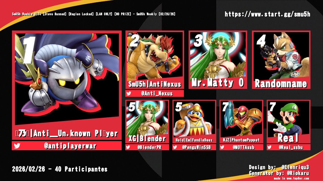 Smu5h Weekly #174 ft. Anti_Unknown Player, AntiNexus, Mr. Matty O, RandomName, and more!!!