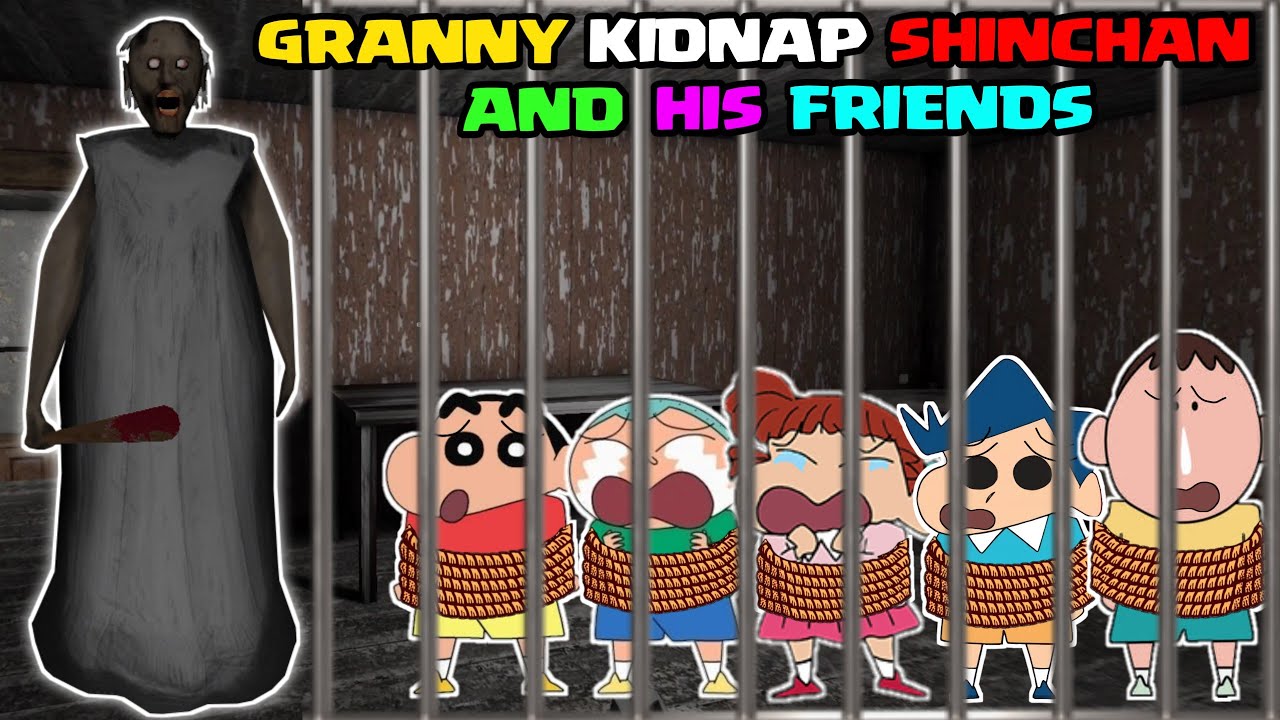 Granny kidnap shinchan and his friends 😱🔥 | Shinchan vs granny | granny door escape 😂 | horror game
