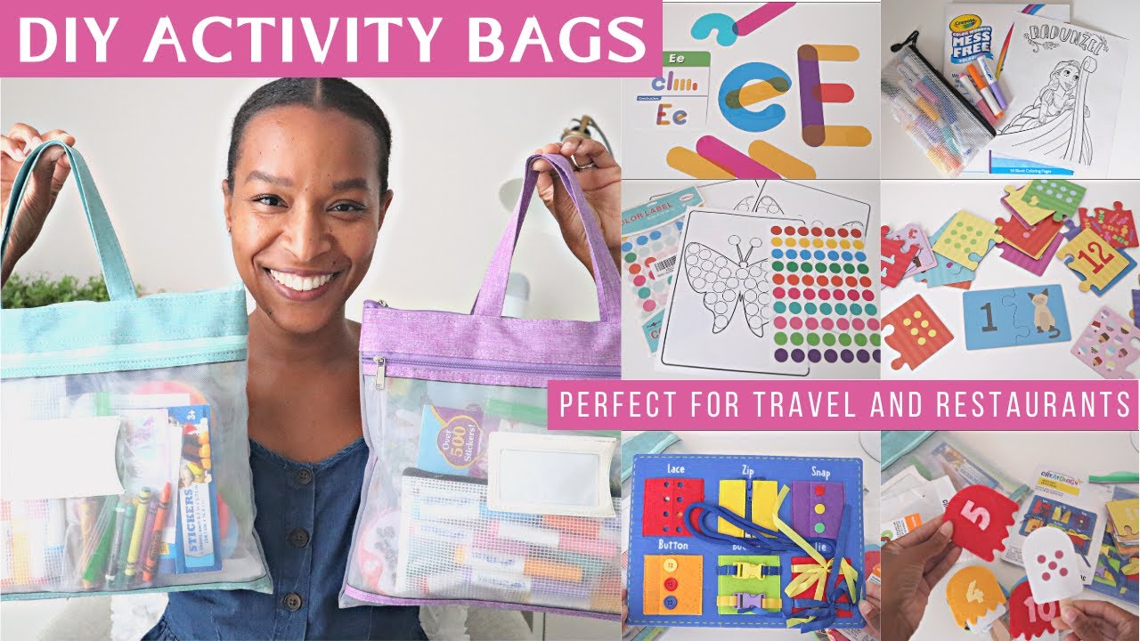 DIY ACTIVITY BAGS | RESTAURANT & TRAVEL | BUSY BAGS FOR TODDLERS AND YOUNG CHILDREN