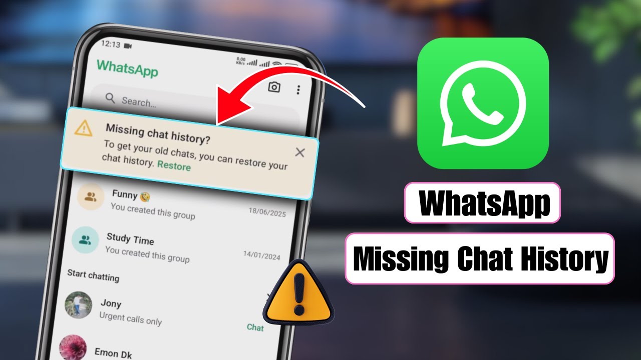 Как исправить проблему с пропавшей историей чатов в WhatsApp | Легкое восстановление потерянных ч...