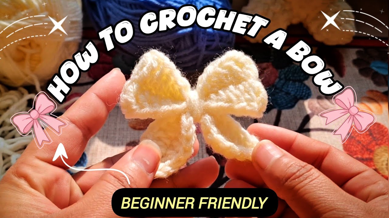 HOW TO CROCHET BOW 🎀 || CROCHET TUTORIAL FOR BEGINNERS ✨️| easy☆