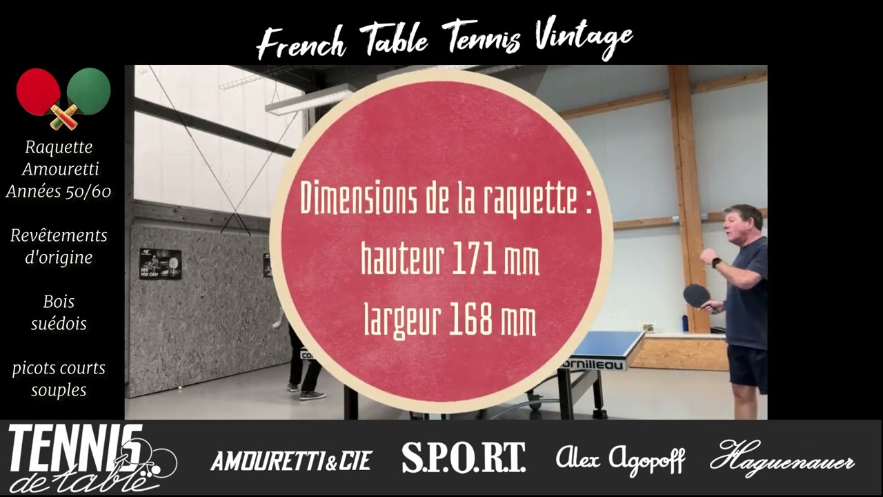 Test bois Amouretti 1950 /1960 : Tennis de table vintage / ping pong retro